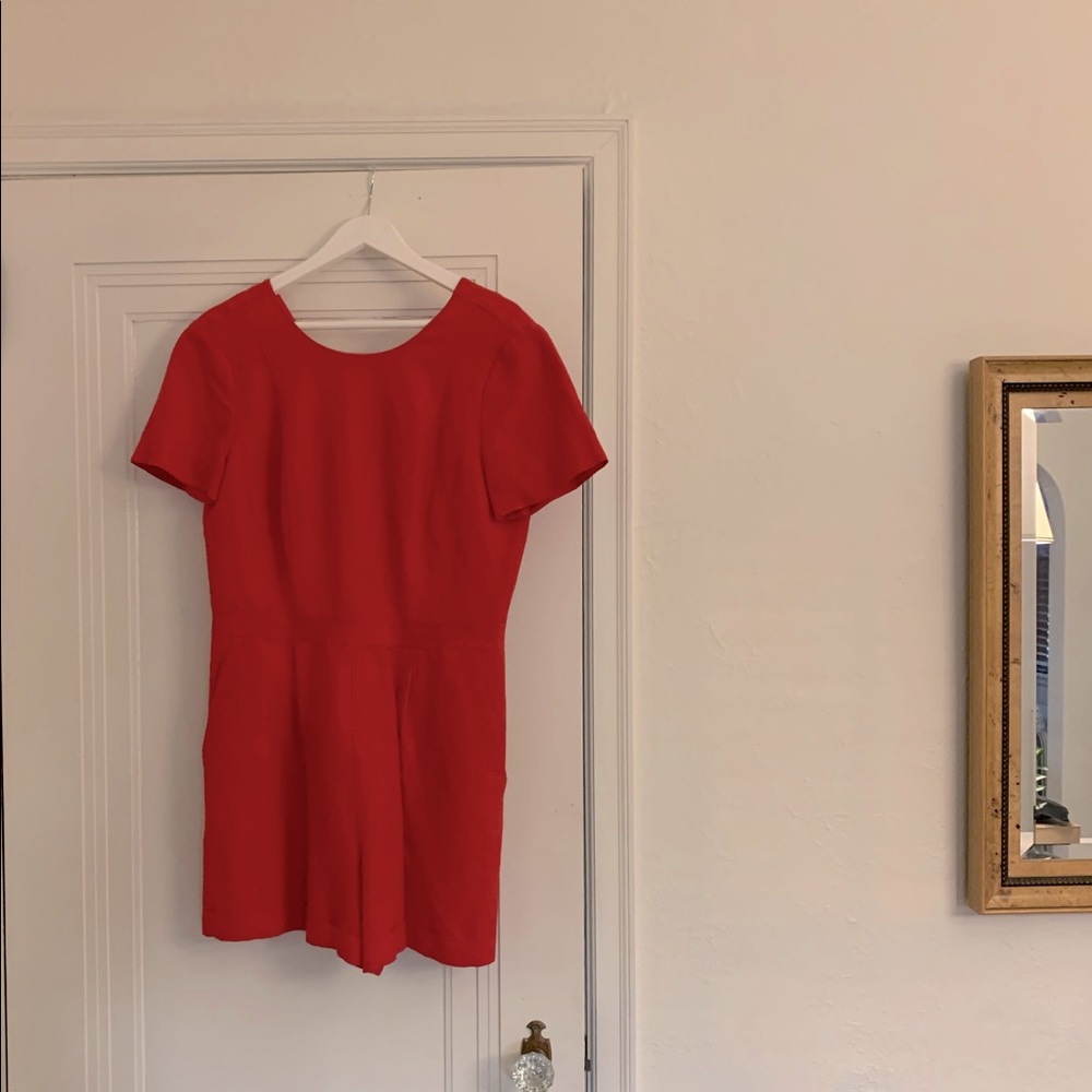 Linen Red Romper